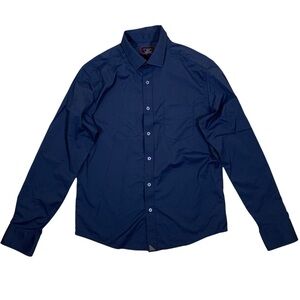 UNTUCKit Navy Button Front Slim Fit Shirt Long Sleeve Casual Mens M